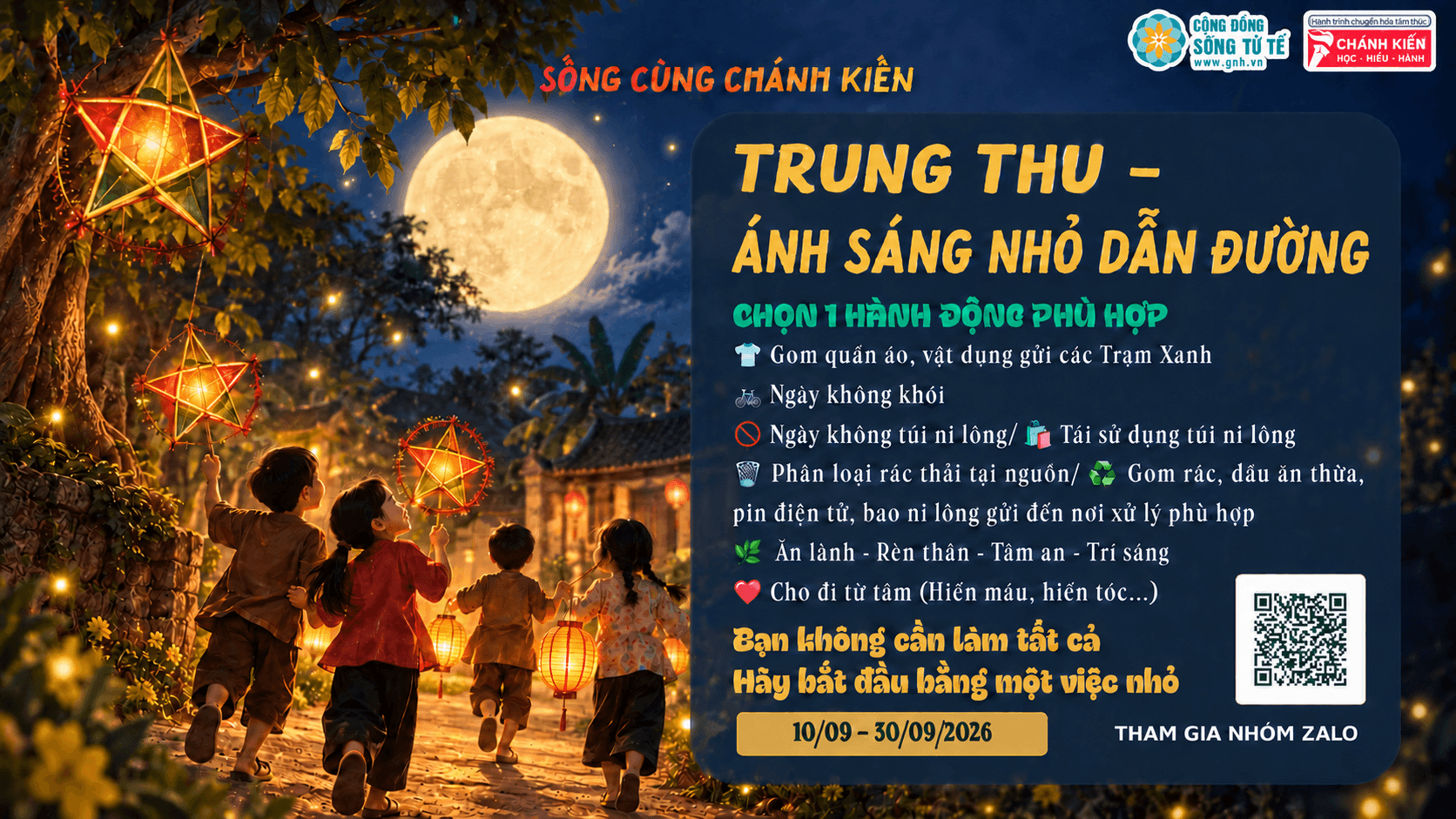 Sống Cùng Chánh Kiến: 🌕 TRUNG THU – ÁNH SÁNG NHỎ DẪN ĐƯỜNG